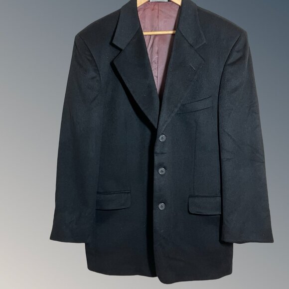 Emanuel Ungaro Sport Coat 40R Black Cashmere Blazer Jacket Vintage 1990s Y2k - Picture 1 of 9
